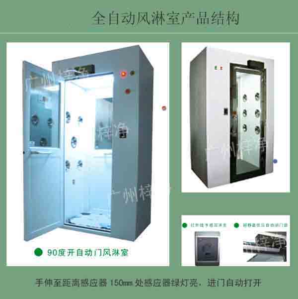 全自動(dòng)風(fēng)淋室又叫全自動(dòng)感應(yīng)吹淋器、全自動(dòng)感應(yīng)風(fēng)淋門、空氣吹淋室